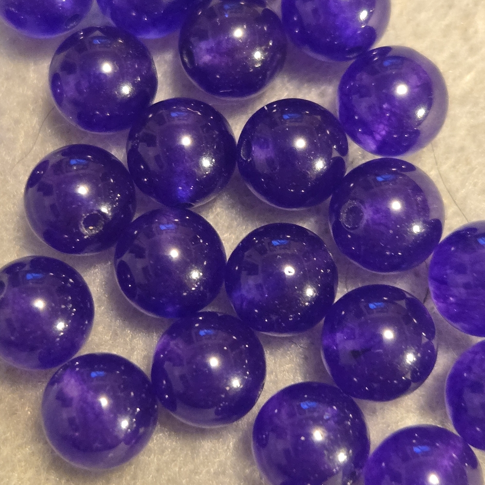 Vibrant Purple Chalcedony Gemstone Rounds